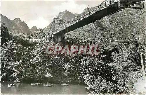 Moderne Karte Environs de Lamalou les Bains (Herault) L'Orb sous le Pont suspendu de Tarossac au pied du Mont