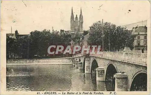 Cartes postales Angers La Maine et le Pont de Verdun