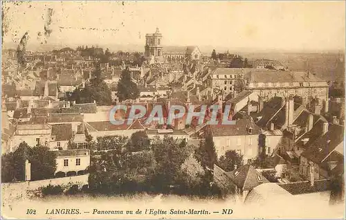 Cartes postales Langres Panorama vu de l'Eglise Saint Martin