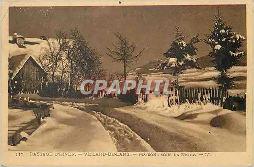 Cartes postales Paysage d'hiver Villard de Lans Maisons sous la Neige