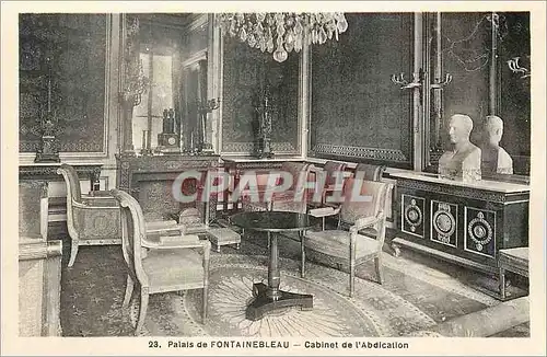 Cartes postales Palais de Fontainebleau Cabinet de l'Abdication