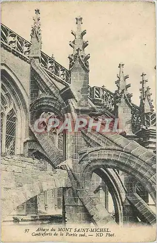Cartes postales Abbaye du Mont Saint Michel Contreforts de la Partie sud