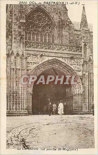 Ansichtskarte AK Dol de Bretagne (I et V) La Cathedrale (Le porche St Magloire)