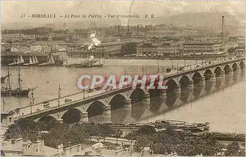 Cartes postales Bordeaux Le Pont de Pierre Vue d'ensemble