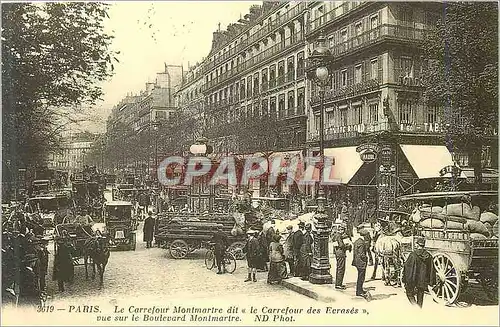 REPRO Paris Le Carrefour Montmartre dit le Carrefour des Ecrases vue sur le Boulevard Montmartre