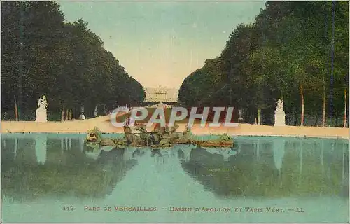Cartes postales Parc de Versailles Bassin d'Apollon et Tapis vert