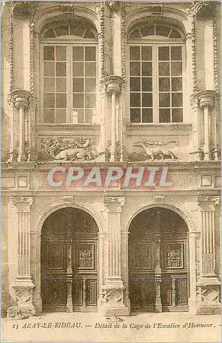 Cartes postales Azay le Rideau Detail de la Cage de l'Escalier d'Honneur