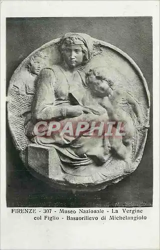 Cartes postales moderne Firenze Museo Nazionale La Vergine Col Figlio Bassorilievo di Michelangiolo