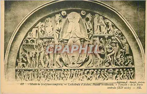 Ansichtskarte AK Musee de Sculpture comparee Cathedrale d'Autun Facade occidentale Tympan de la Porte centrale (X