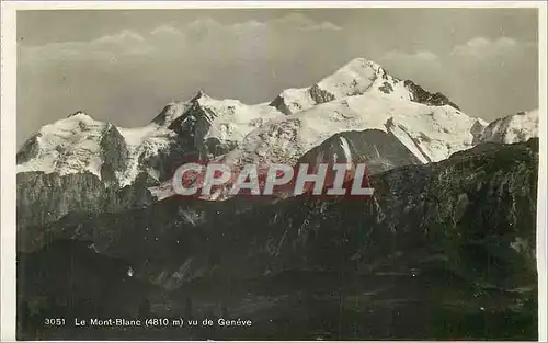 Moderne Karte Le Mont Blanc (4810 m) vu de Geneve