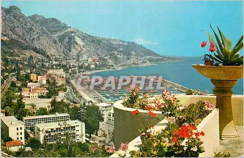 Moderne Karte Menton A M Les Sites Merveilleux de la Cote d'Azur Le Port de Garavan