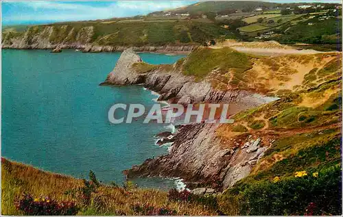 Cartes postales moderne Gower Pobbles Bay and Tree Cliffs Bay