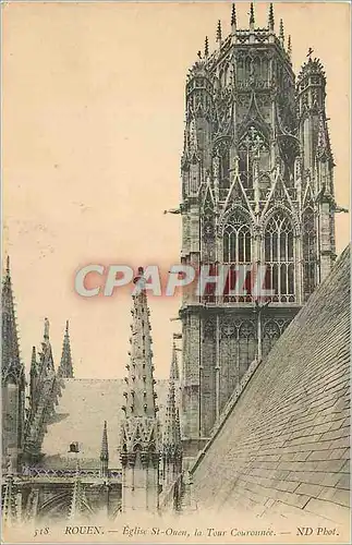 Cartes postales Rouen Eglise St Ouen La Tour Couronnee