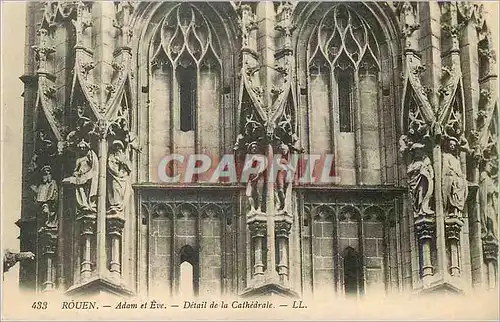 Cartes postales Rouen Adam et Eve Detail de la Cathedrale