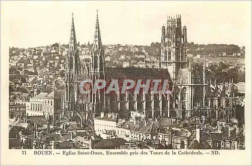 Ansichtskarte AK Rouen Eglise Saint Ouen Ensemble pris des Tours de la Cathedrale