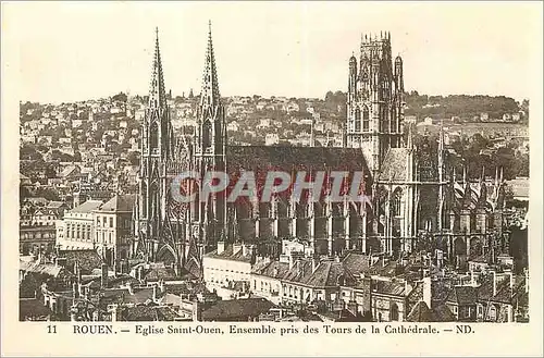 Cartes postales Rouen Eglise Saint Ouen Ensemble pris des Tours de la Cathedrale