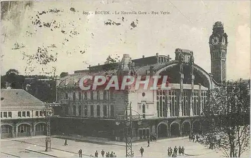 Ansichtskarte AK Rouen La Nouvelle Gare Rue Verte