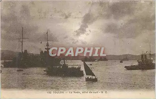 Ansichtskarte AK Toulon La Rade Effet de Nuit Bateaux