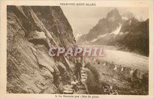 Cartes postales Chamonix Mont Blanc Le Mauvais pas Mer de Place