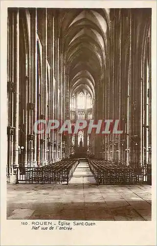 Cartes postales Rouen Eglise Saint Ouen Nef vue de l'Entree