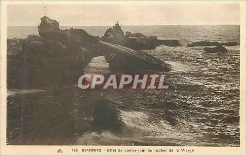 Ansichtskarte AK Biarritz Effet de Contre jour au Rocher de la Vierge