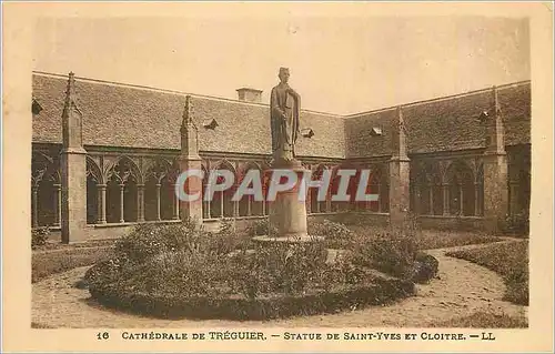 Ansichtskarte AK Cathedrale de Treguier Statue de Saint Yves et Cloitre