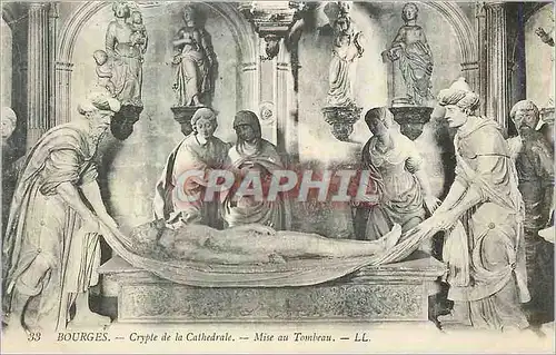 Cartes postales Bourges Crypte de la Cathedrale Mise au Tombeau