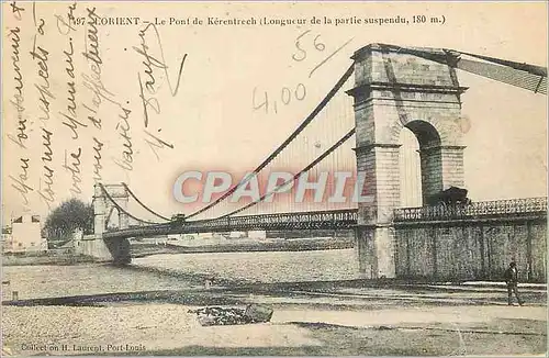 Ansichtskarte AK Lorient Le Pont de Kerentrech (Longueur de la Partie Suspendu 180 m)