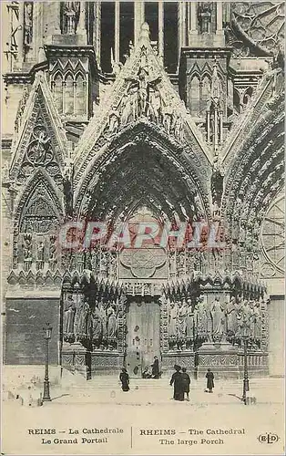 Ansichtskarte AK Reims La Cathedrale Le Grand Portail