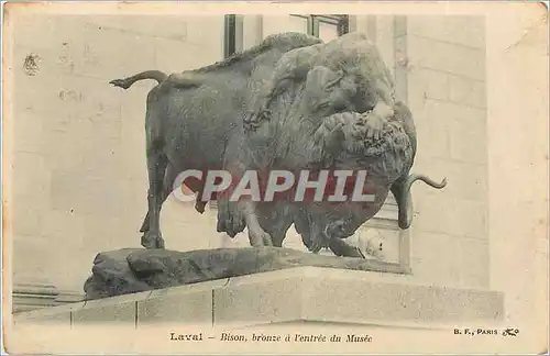 Ansichtskarte AK Laval Bison Bronze de l'Entree du Musee