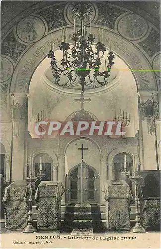 Ansichtskarte AK Menton Interieur de l'Eglise Russe