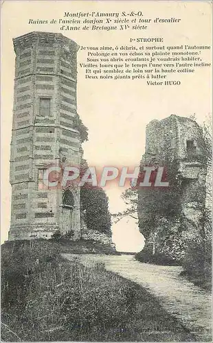 Cartes postales Montfort l'Amaury S et O Ruines de l'Ancien Donjon Xe Siecle et Tour d'Escalier d'Anne de Bretag