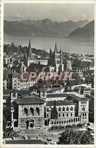 Moderne Karte Lausanne Vue Aerienne