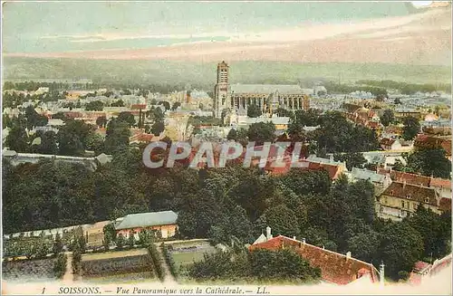 Ansichtskarte AK Soissons Vue Panoramique vers la Cathedrale