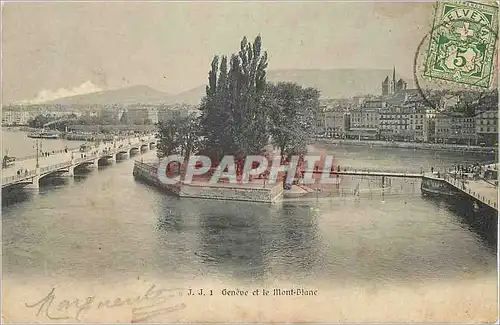 Cartes postales Geneve et Mont Blanc