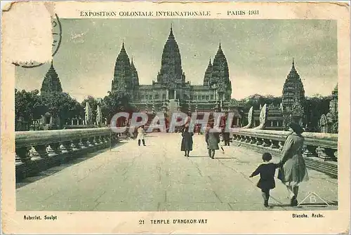 Cartes postales Paris 1931 Exposition Coloniale Internationale Temple d'Angkor Vat