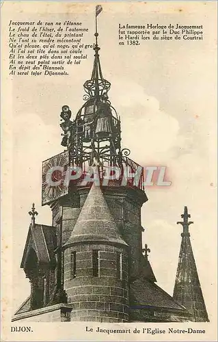 Cartes postales Dijon le Jacquemart de l'Eglise Notre Dame