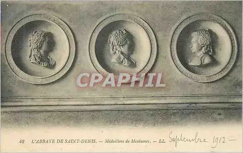 Cartes postales L'Abbaye de Saint Denis Medaillons de Mesdames