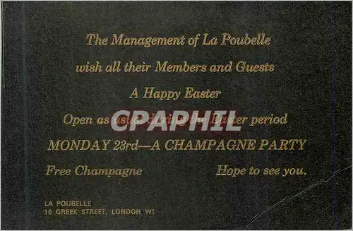 Cartes postales moderne The Management of la Poubelle Wish all Their Members and Guests A Happy Easter La Poubelle Greek