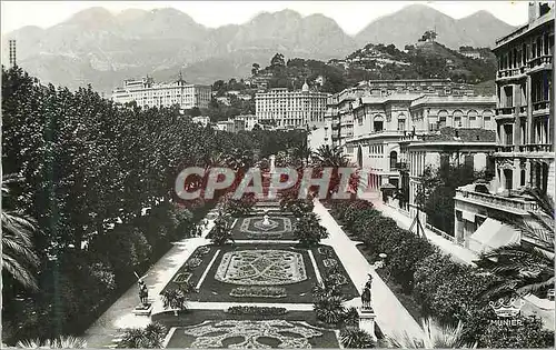 Cartes postales moderne Menton Vue Generale des Jardins Hotels et Montagnes de Sainte Agnes