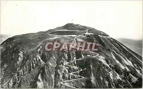 Moderne Karte Puy de Dome (alt 1465 m) La Voie Romaine au Sommet Vue d'Avion