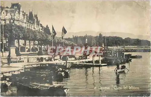 Cartes postales moderne Geneve Quai W Wilson Bateaux