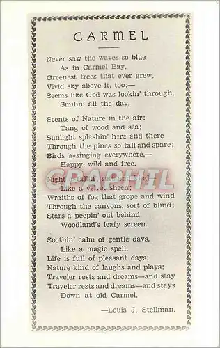 Cartes postales Carmel Never Saw the Waves so blue as in Carmel Bay