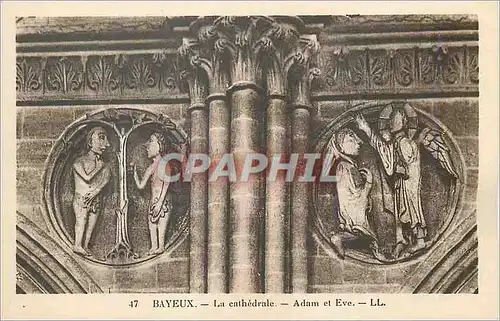 Ansichtskarte AK Bayeux La Cathedrale Adam et Eve