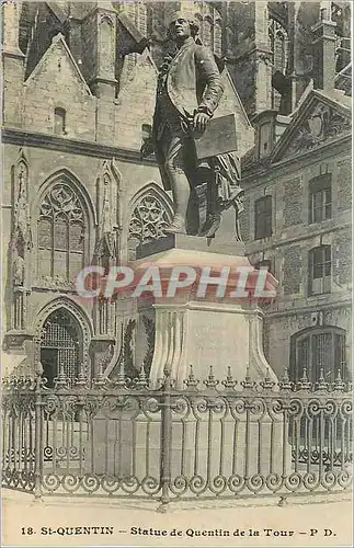 Cartes postales St Quentin Statue de Quentin de la Tour