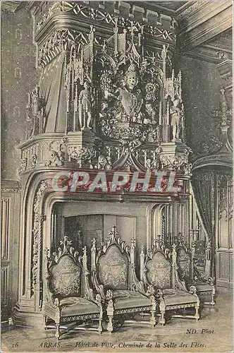 Cartes postales Arras L'Hotel de Ville Cheminee de la Salle des Fetes
