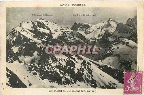 Cartes postales Savoie Touristique Massif de Belledonne (alt 2931 m)