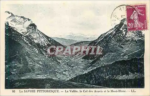 Cartes postales La Savoie Pittoresque La Vallee Le Col des Aravis et le Mont Blanc