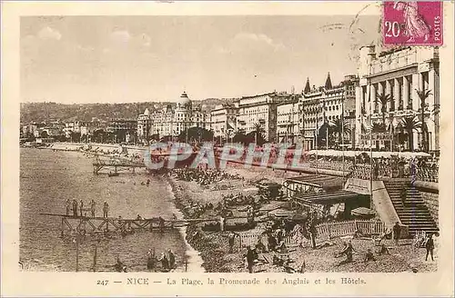 Ansichtskarte AK Nice La Plage La Promenade des Anglais et les Hotels