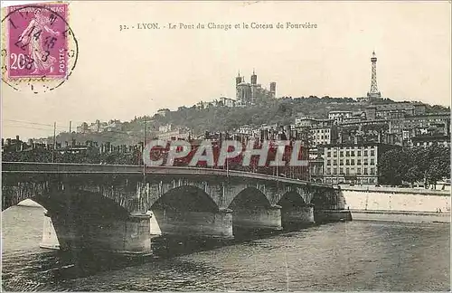 Ansichtskarte AK Lyon Le Pont du Change et le Coteau de Fourviere